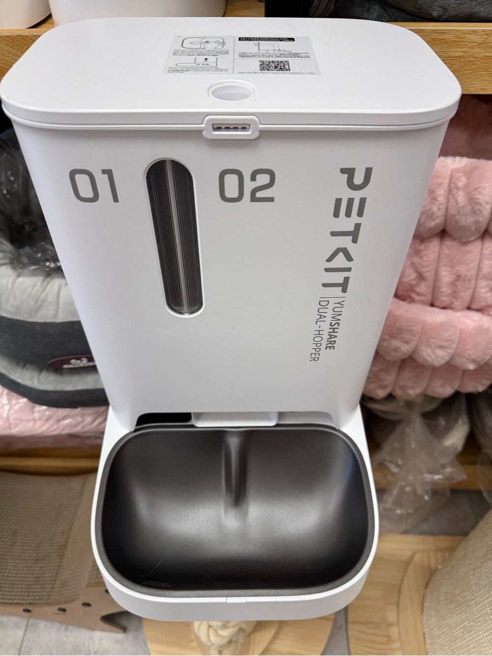 Dual-Hopper Automatic Pet Feeder - White